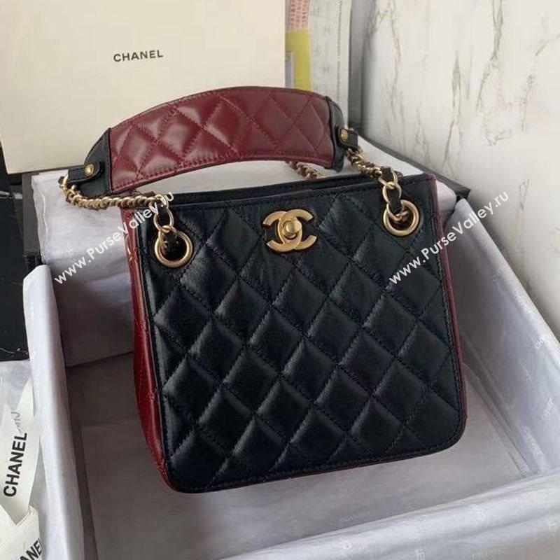 Chanel Quilted Calfskin Bucket Bag AS2230 Black/Brown 2020 (JY-20112085)