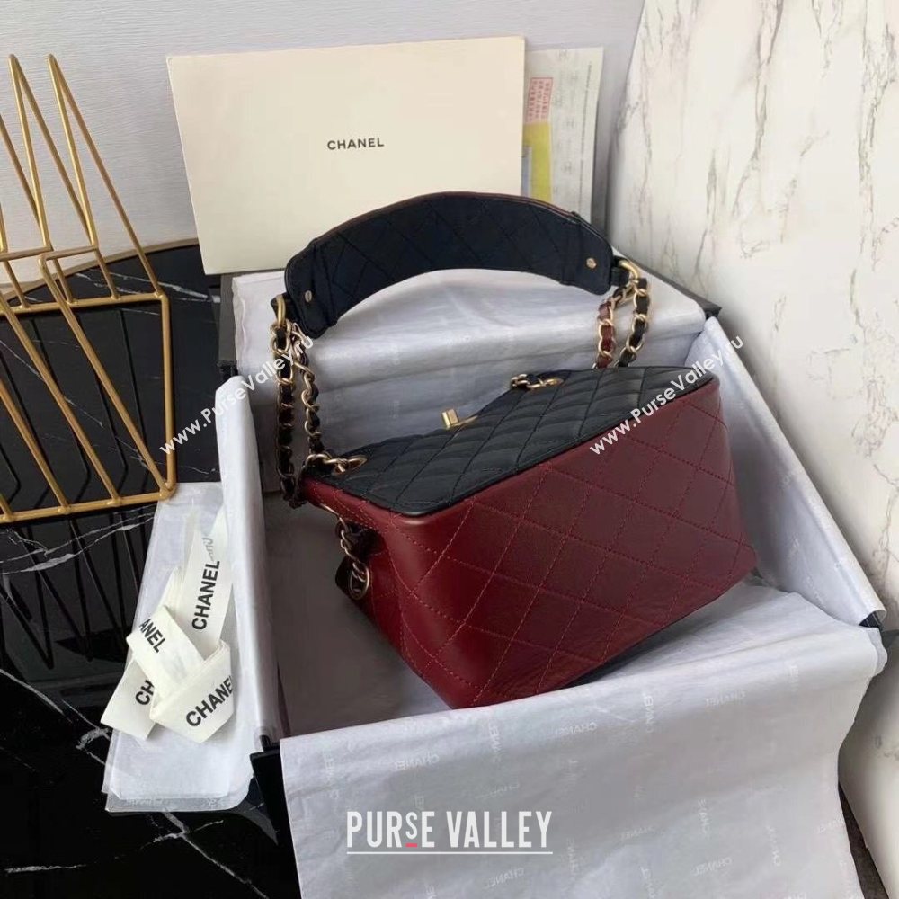 Chanel Quilted Calfskin Bucket Bag AS2230 Black/Brown 2020 (JY-20112085)