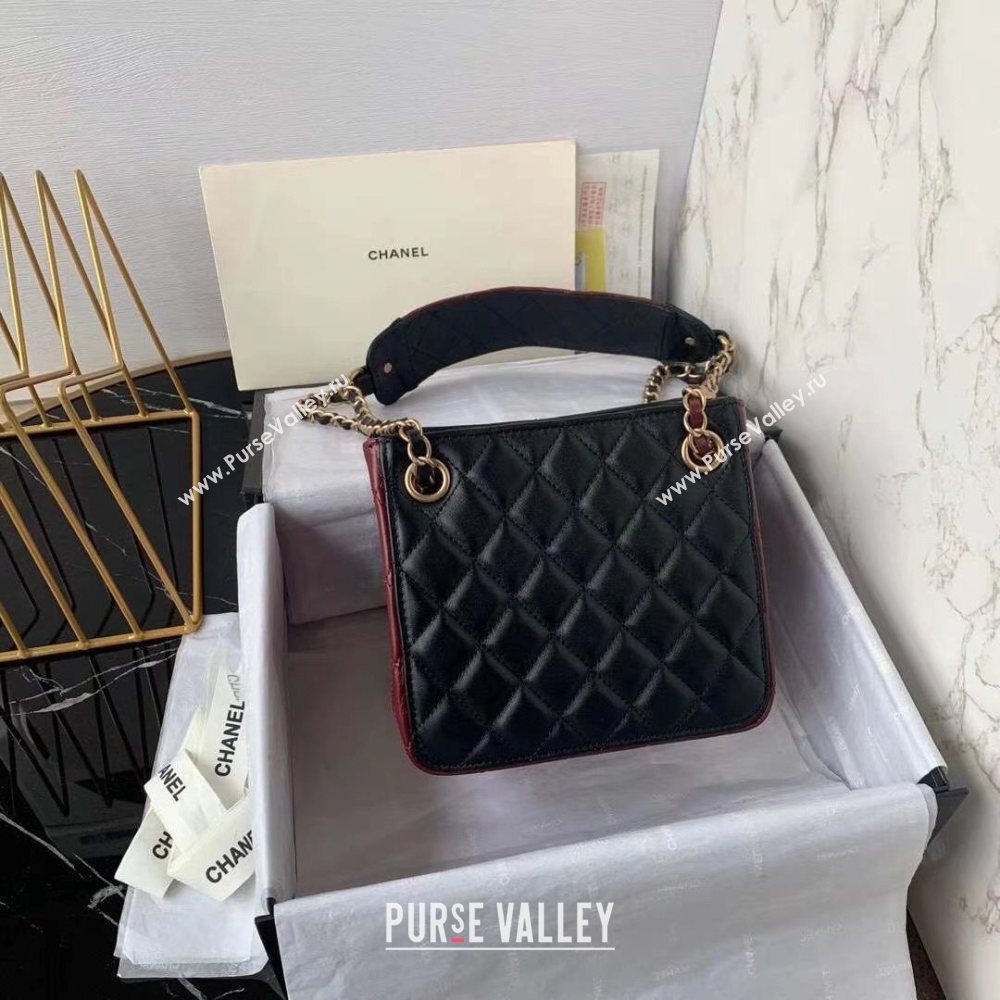 Chanel Quilted Calfskin Bucket Bag AS2230 Black/Brown 2020 (JY-20112085)
