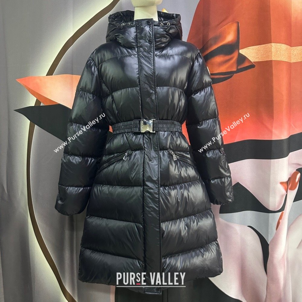 Moncler Down Jacket with Belt M112910 Black 2024 (Q-24112910)