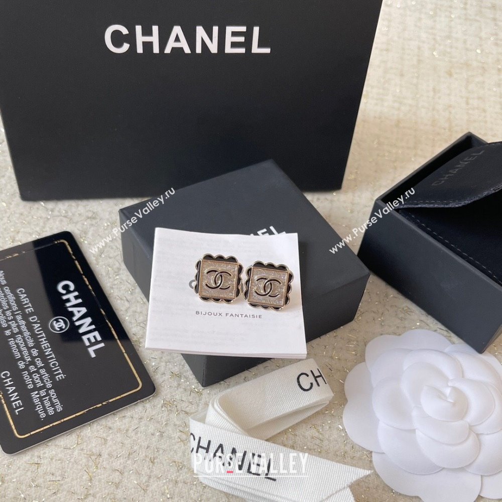 Chanel Square Earrings CH101024 Gold/Black 2024 (YF-24101024)