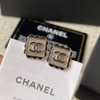 Chanel Square Earrings CH101024 Gold/Black 2024 (YF-24101024)