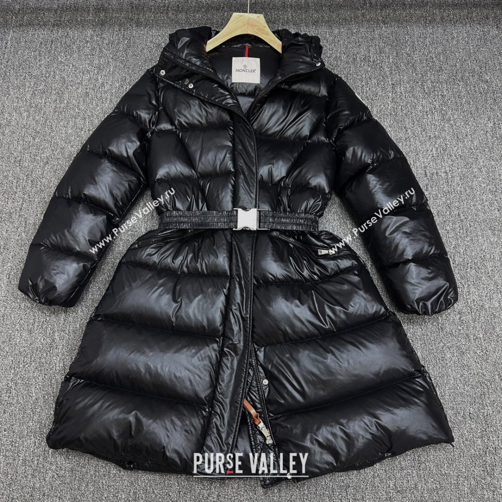 Moncler Down Jacket with Belt M112910 Black 2024 (Q-24112910)