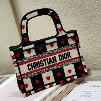 Dior Mini Book Tote Bag in D-Chess Heart Embroidery 2021 M1286 (XXG-21080319)