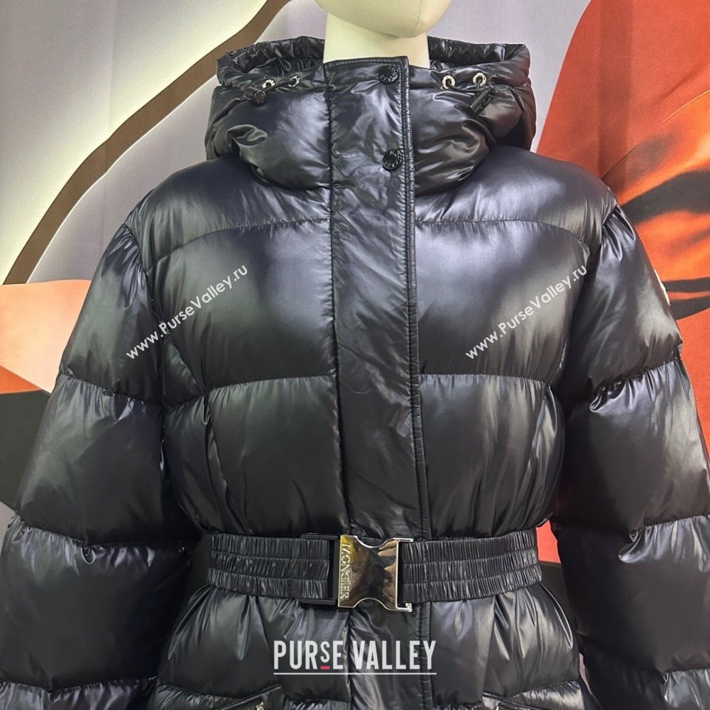 Moncler Down Jacket with Belt M112910 Black 2024 (Q-24112910)