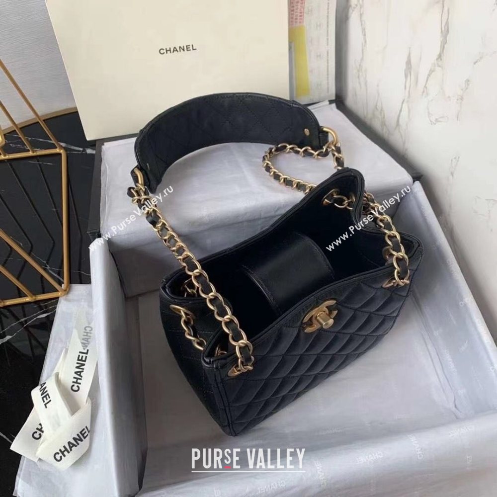 Chanel Quilted Calfskin Bucket Bag AS2230 Black Leather 2020 (JY-20112086)