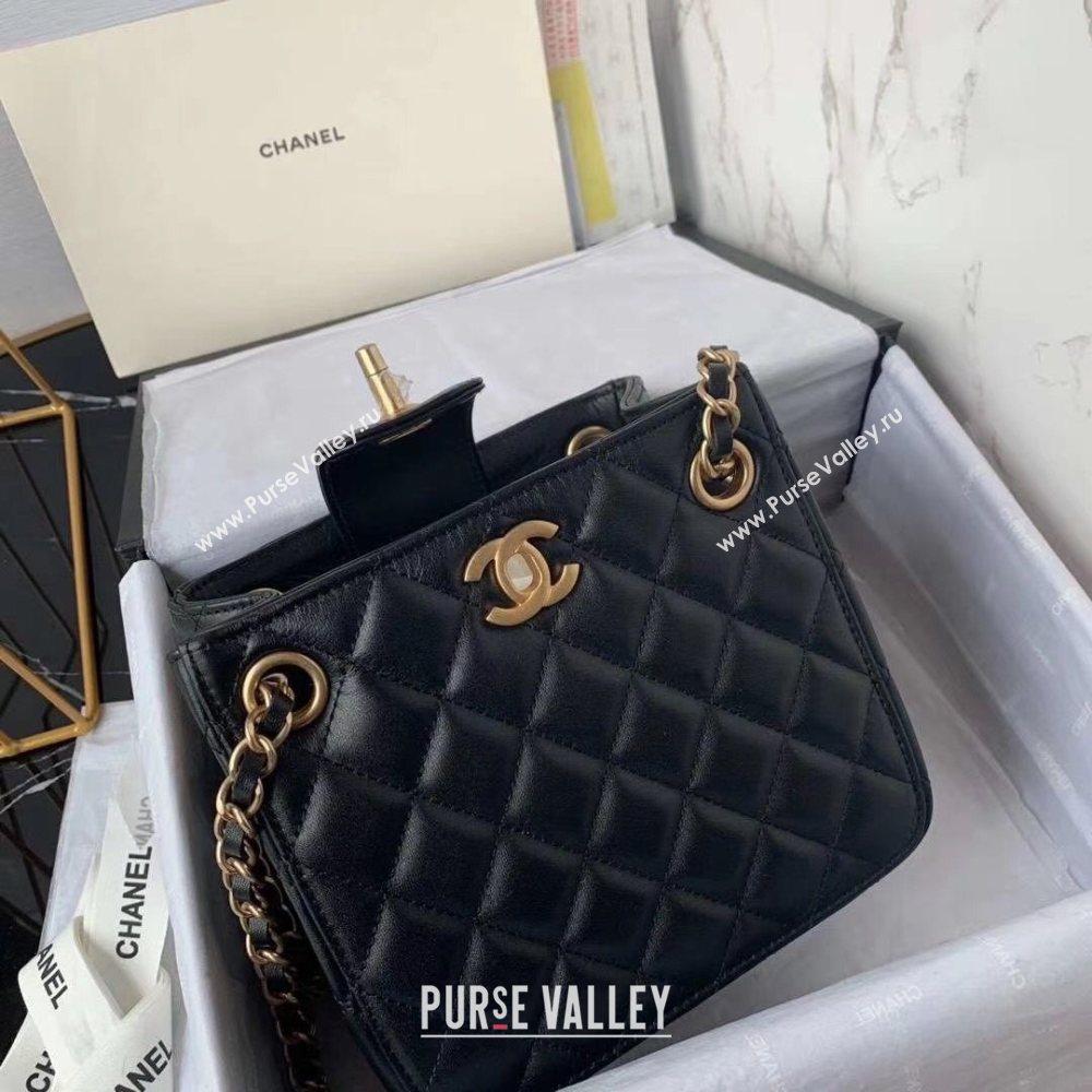 Chanel Quilted Calfskin Bucket Bag AS2230 Black Leather 2020 (JY-20112086)