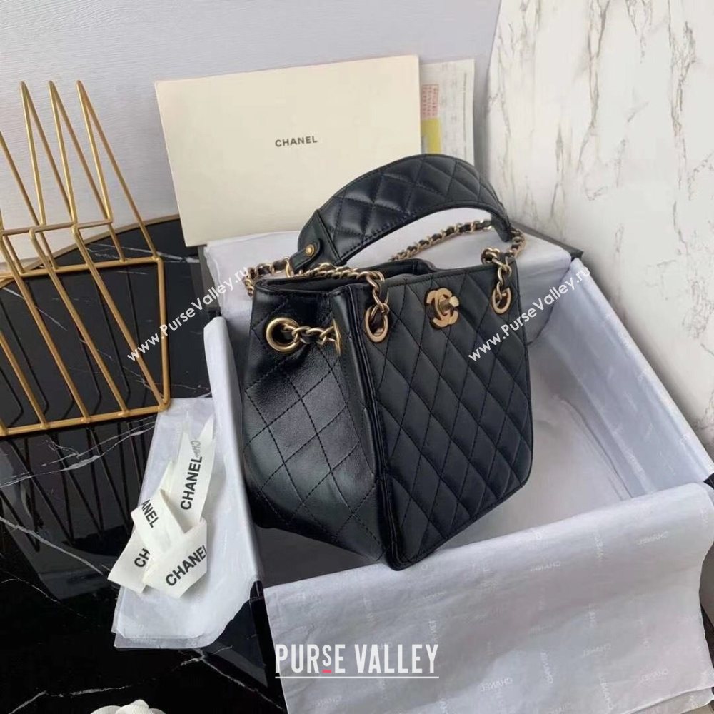 Chanel Quilted Calfskin Bucket Bag AS2230 Black Leather 2020 (JY-20112086)
