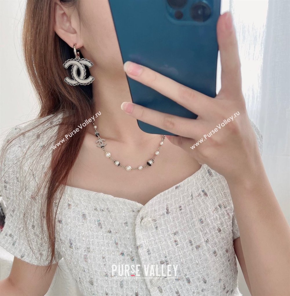 Chanel Clip-on Pendants Earrings CH101027 Gold/Black 2024 (YF-24101027)