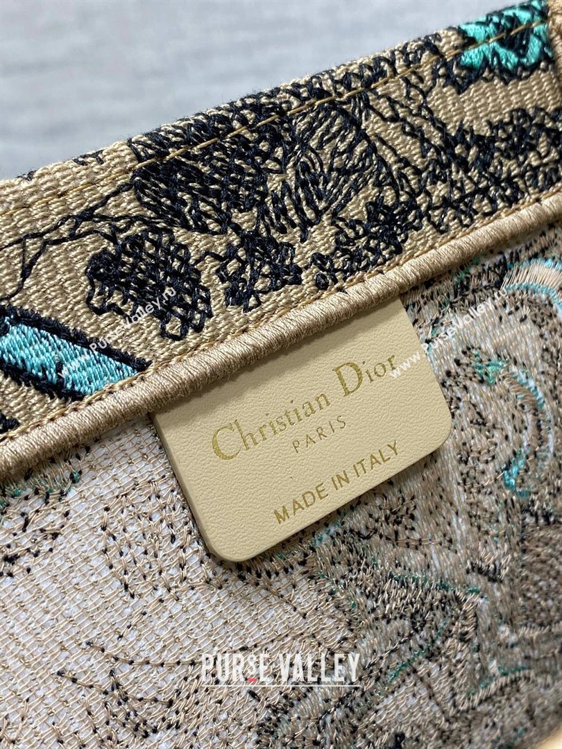 Dior Large Book Tote Bag in Aquamarina Toile de Jouy Sauvage Embroidery 2024 (XXG-24081411)