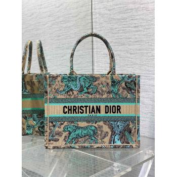 Dior Medium Book Tote Bag in Aquamarina Toile de Jouy Sauvage Embroidery 2024 (XXG-24081410)