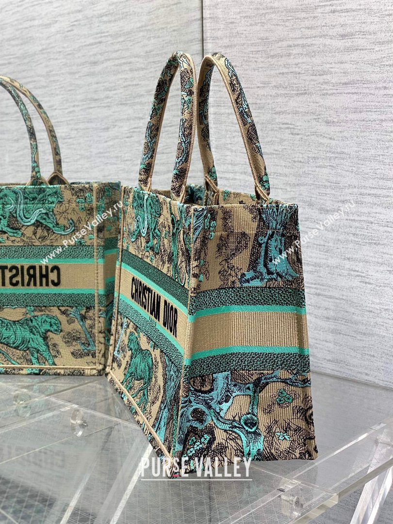 Dior Medium Book Tote Bag in Aquamarina Toile de Jouy Sauvage Embroidery 2024 (XXG-24081410)