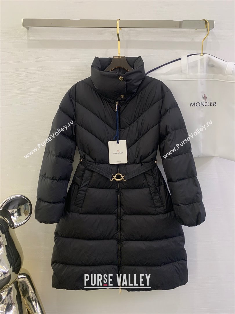 Moncler Down Jacket with Belt M112916 Black 2024 (Q-24112916)