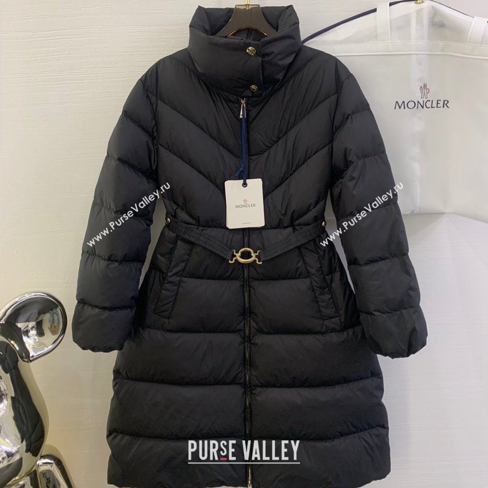 Moncler Down Jacket with Belt M112916 Black 2024 (Q-24112916)