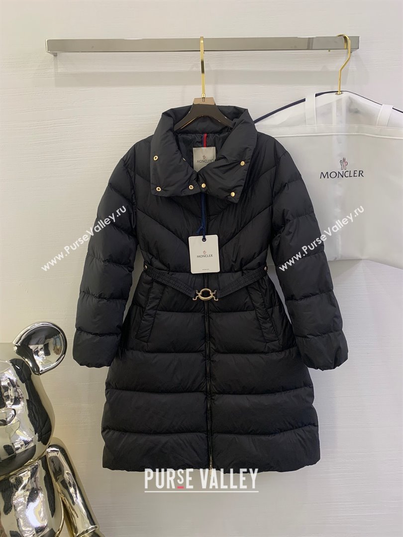 Moncler Down Jacket with Belt M112916 Black 2024 (Q-24112916)