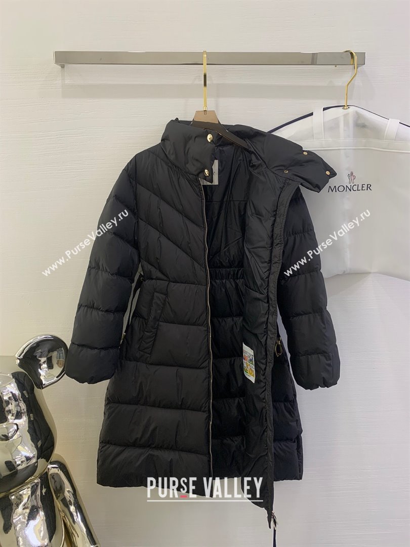 Moncler Down Jacket with Belt M112916 Black 2024 (Q-24112916)