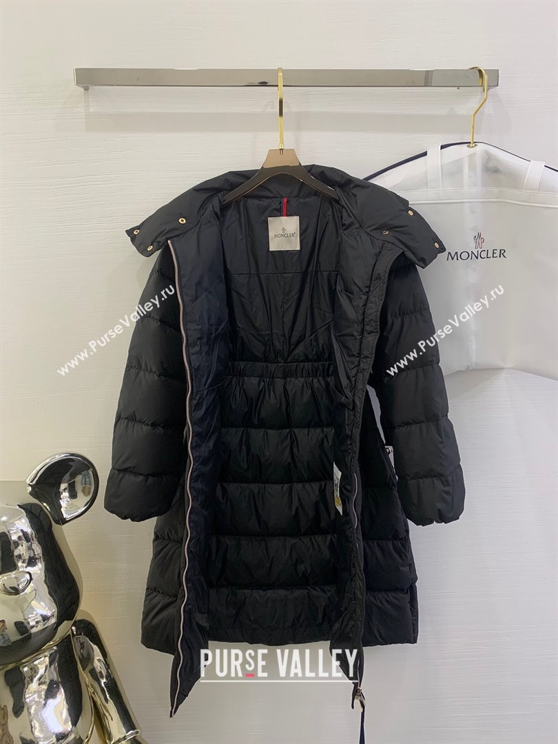 Moncler Down Jacket with Belt M112916 Black 2024 (Q-24112916)