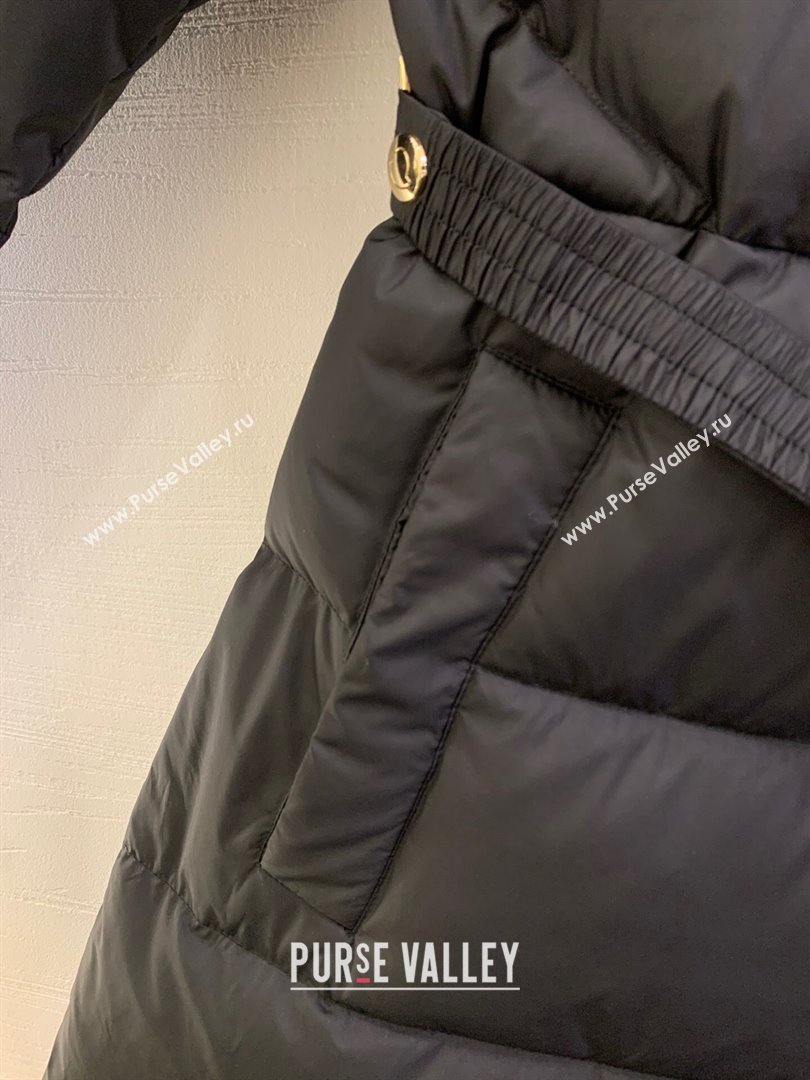 Moncler Down Jacket with Belt M112916 Black 2024 (Q-24112916)