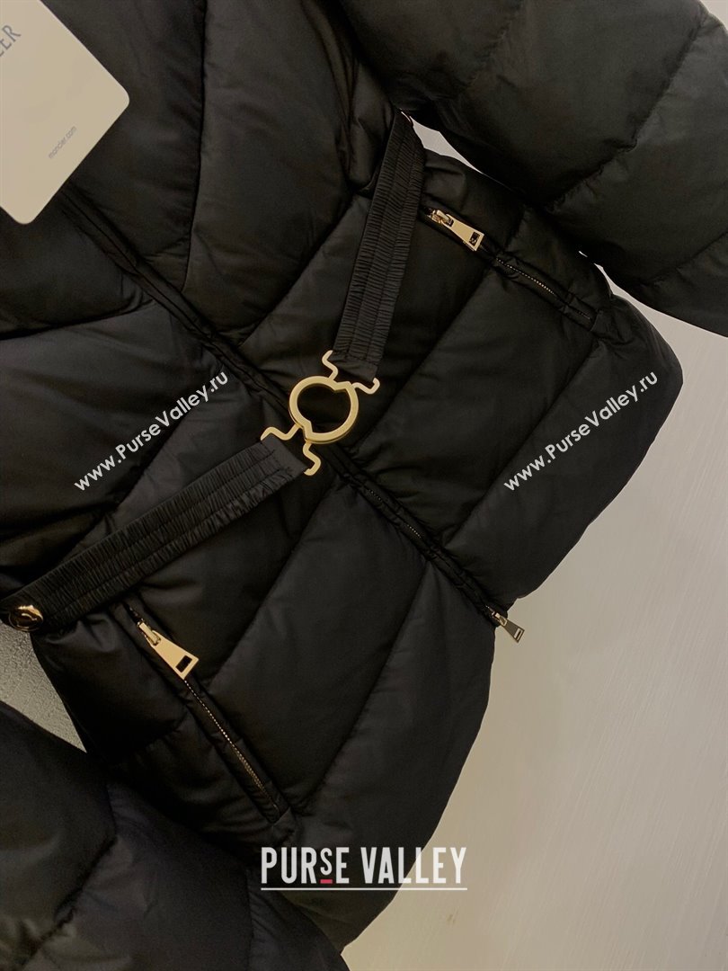 Moncler Down Jacket with Belt M112918 Black 2024 (Q-24112918)