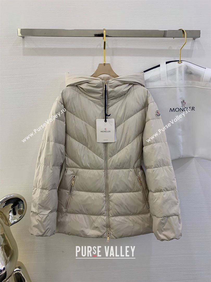 Moncler Down Jacket with Belt M112919 Beige 2024 (Q-24112919)