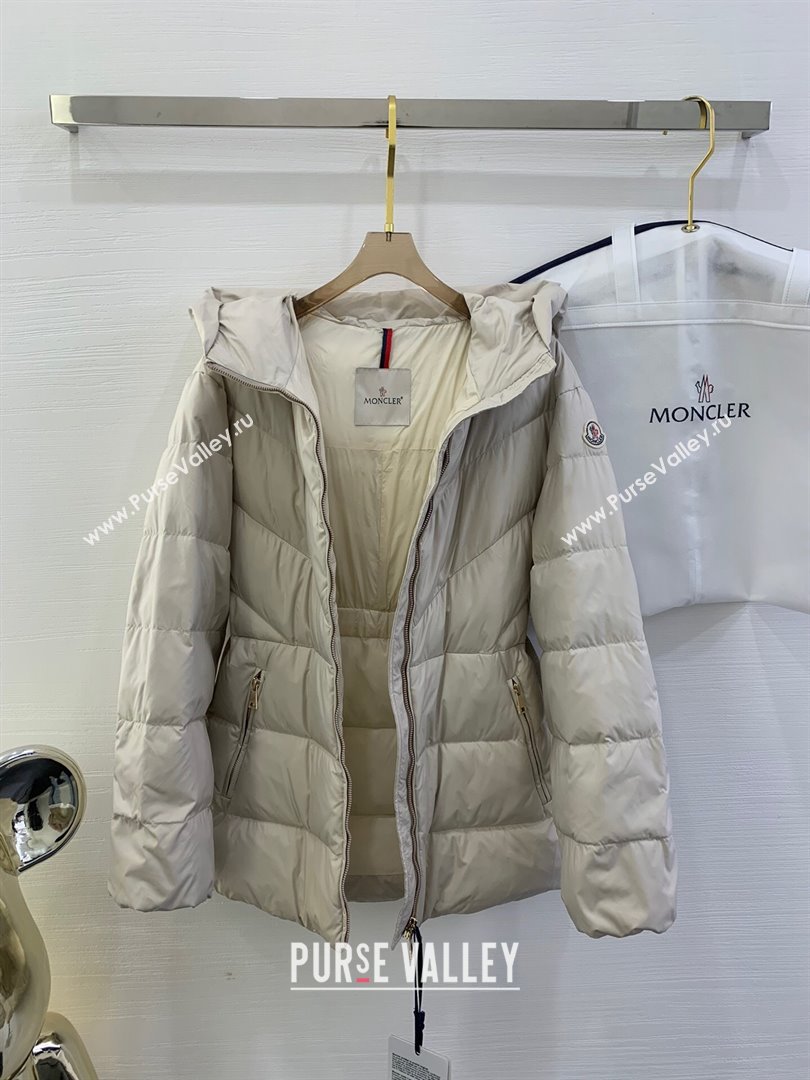 Moncler Down Jacket with Belt M112919 Beige 2024 (Q-24112919)