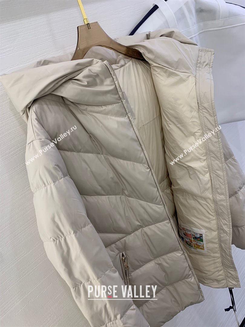 Moncler Down Jacket with Belt M112919 Beige 2024 (Q-24112919)