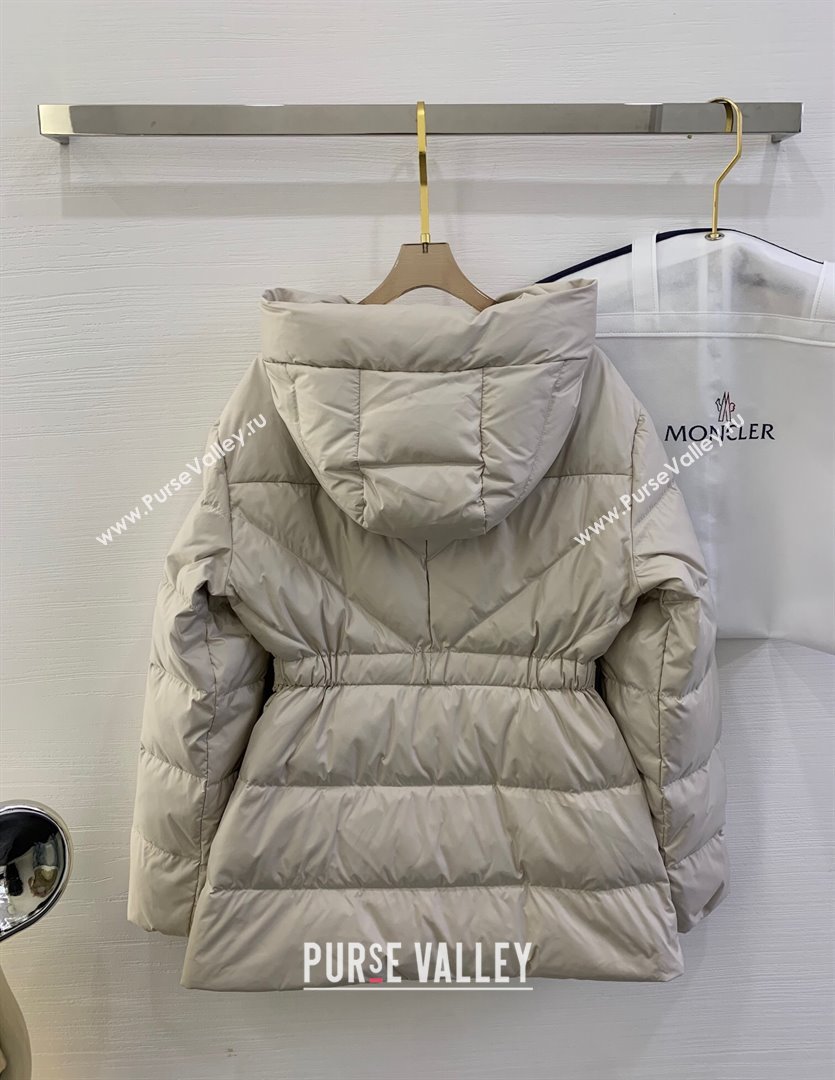 Moncler Down Jacket with Belt M112919 Beige 2024 (Q-24112919)