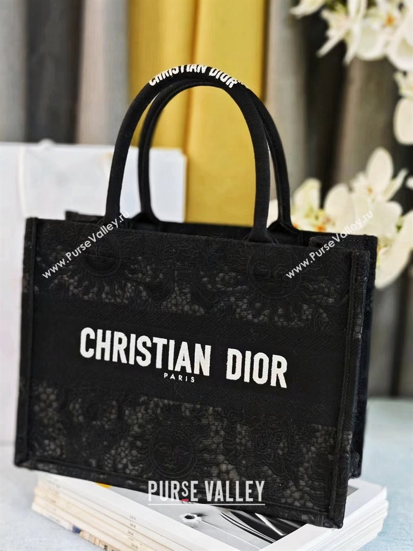 Dior Medium Book Tote Bag Bag in Black Toile de Jouy Soleil Macrame 2024 (DMZ-24062802 )