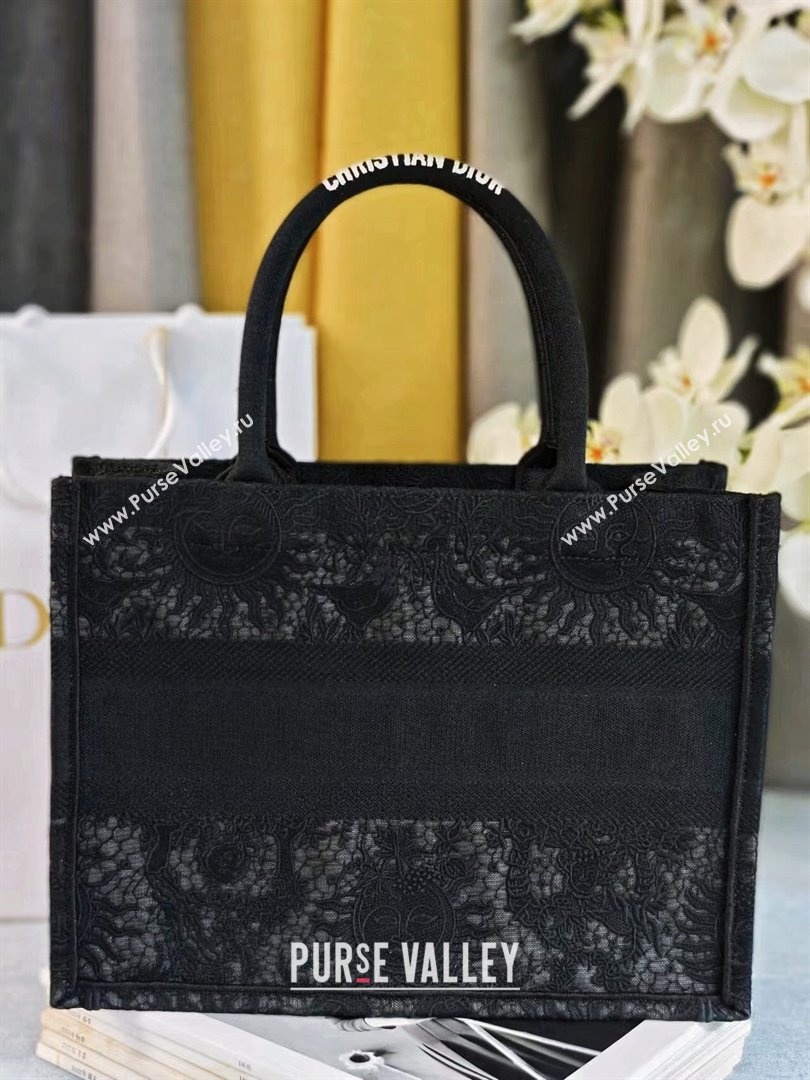 Dior Medium Book Tote Bag Bag in Black Toile de Jouy Soleil Macrame 2024 (DMZ-24062802 )