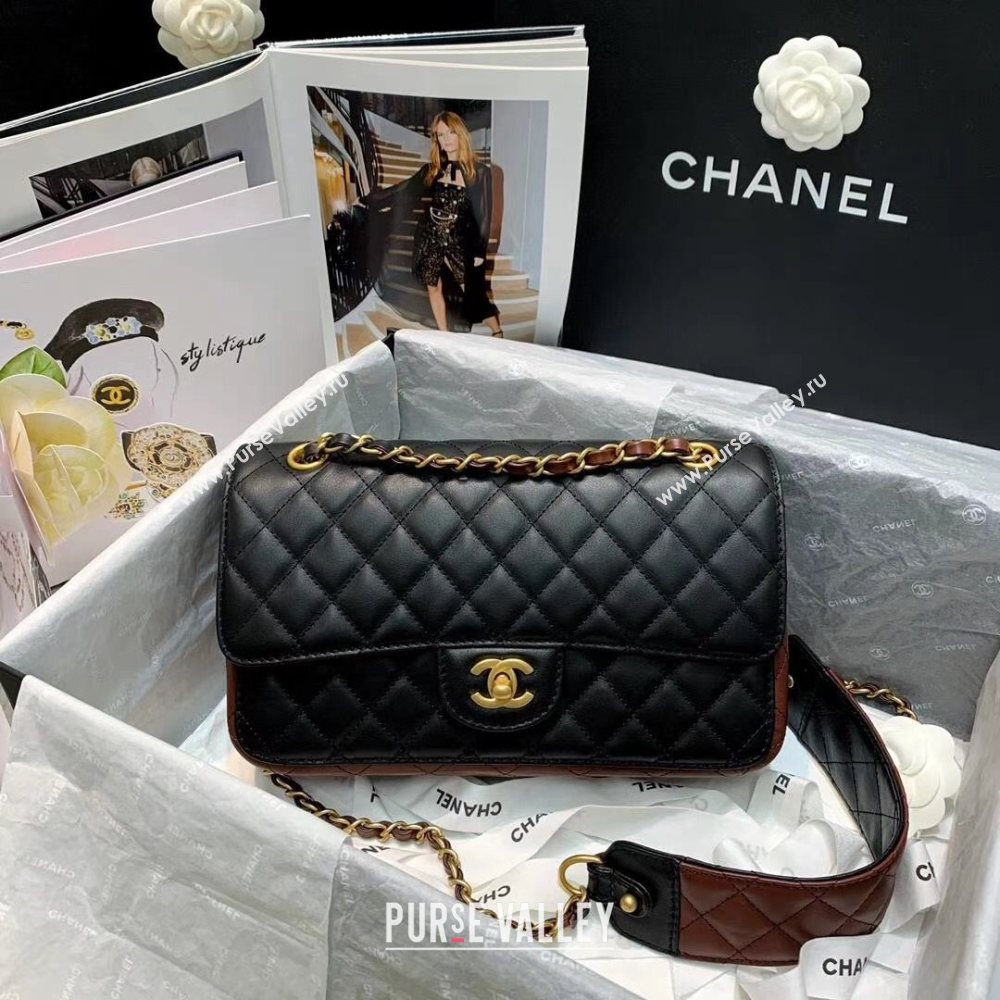 Chanel Quilted Calfskin Flap Bag AS2229 Black/Brown 2020 (JY-20112087)