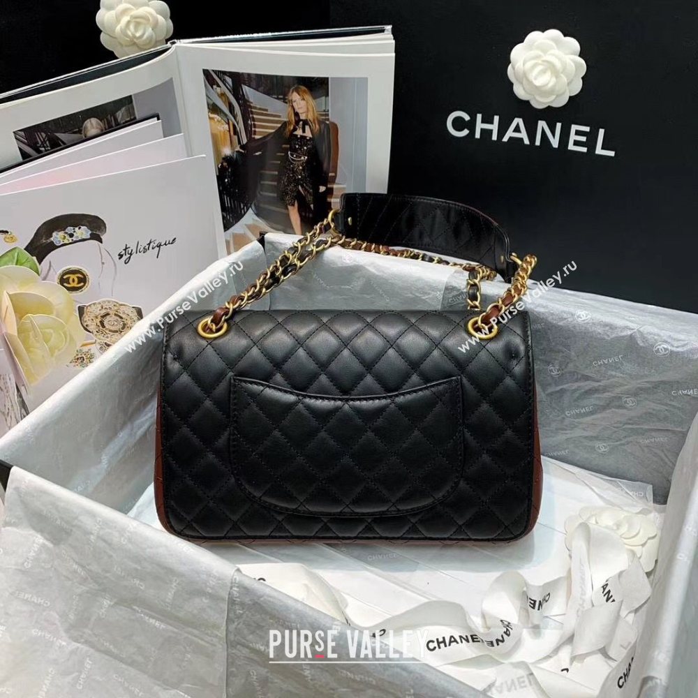 Chanel Quilted Calfskin Flap Bag AS2229 Black/Brown 2020 (JY-20112087)