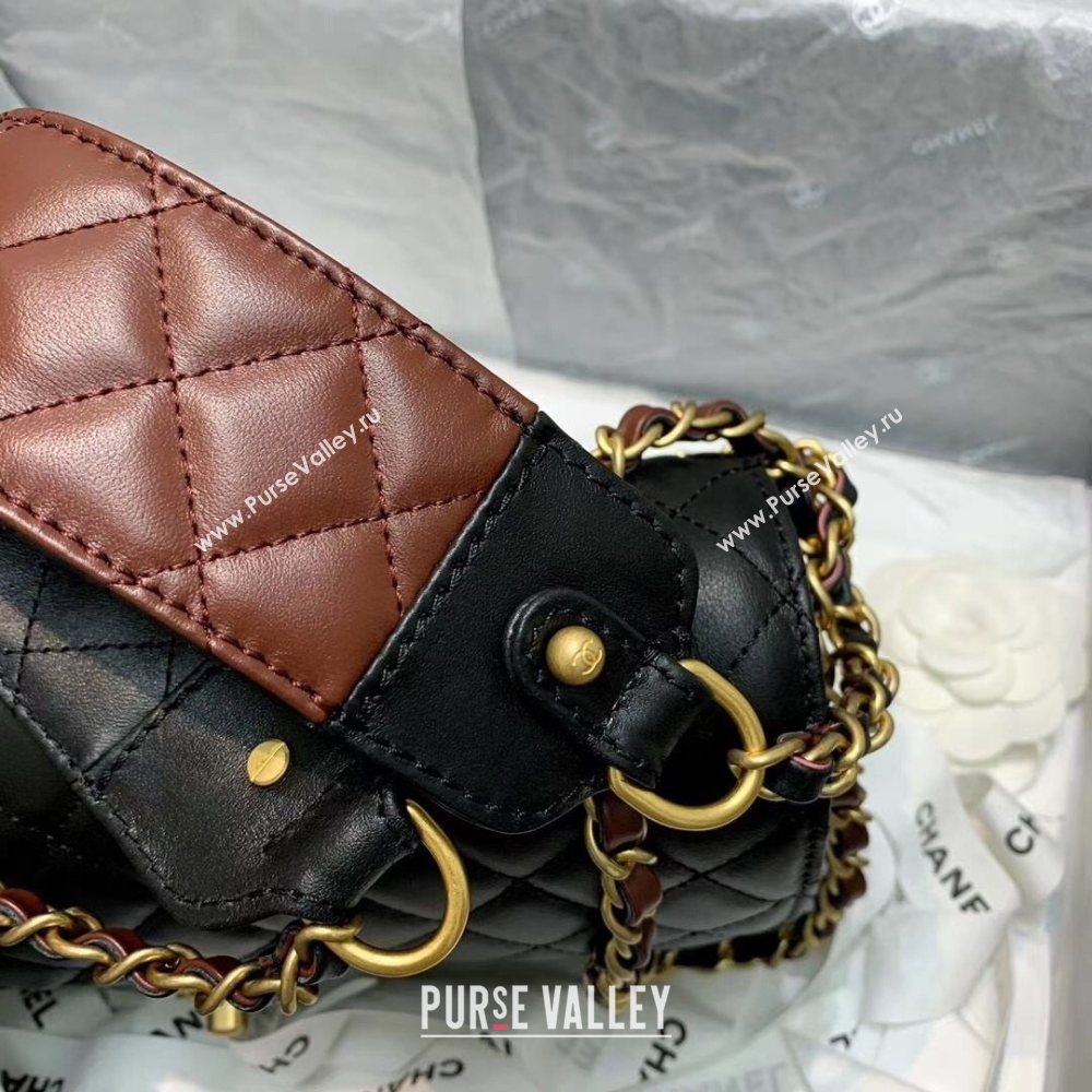 Chanel Quilted Calfskin Flap Bag AS2229 Black/Brown 2020 (JY-20112087)