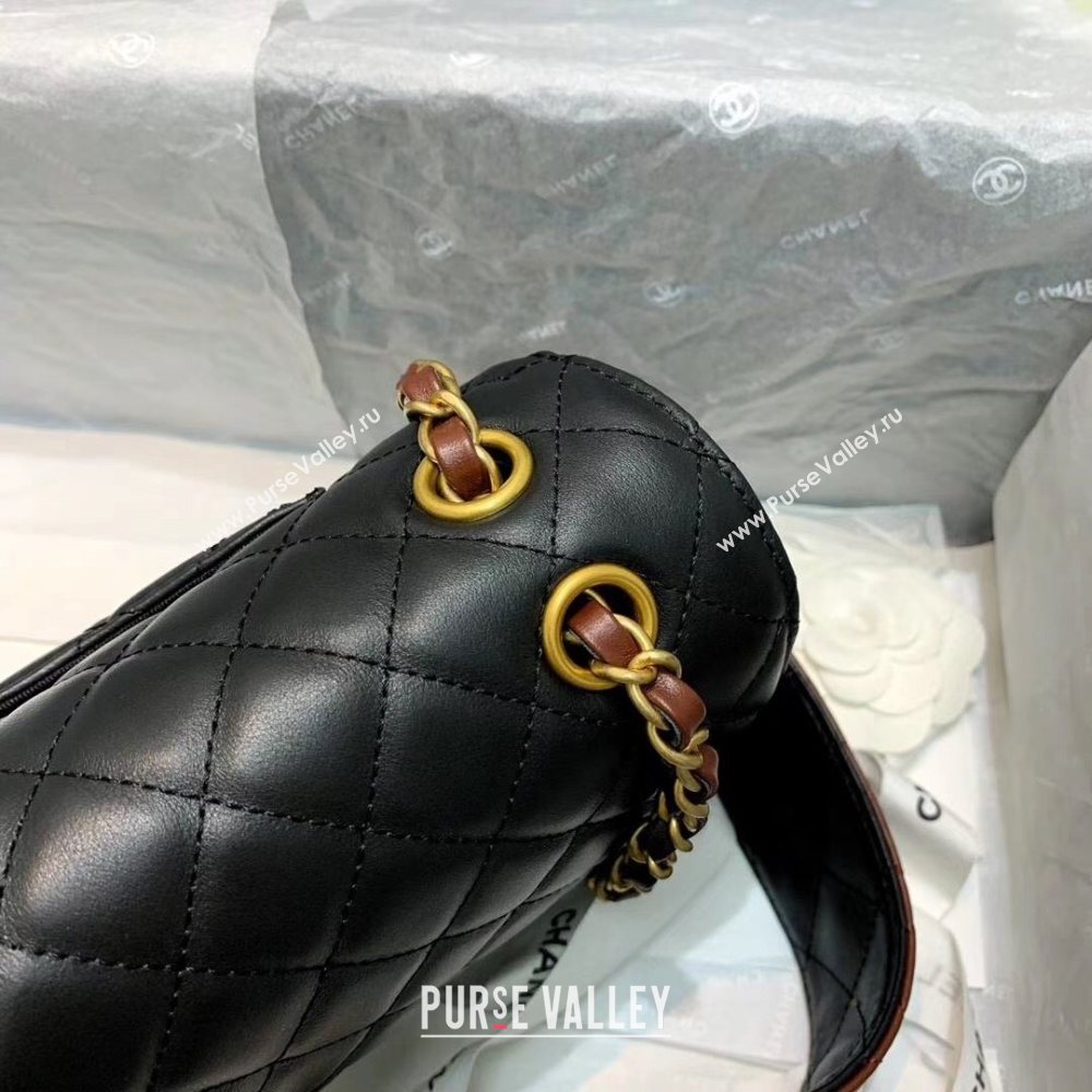 Chanel Quilted Calfskin Flap Bag AS2229 Black/Brown 2020 (JY-20112087)
