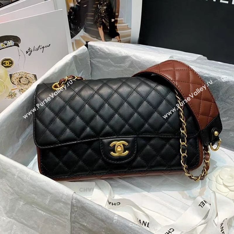Chanel Quilted Calfskin Flap Bag AS2229 Black/Brown 2020 (JY-20112087)