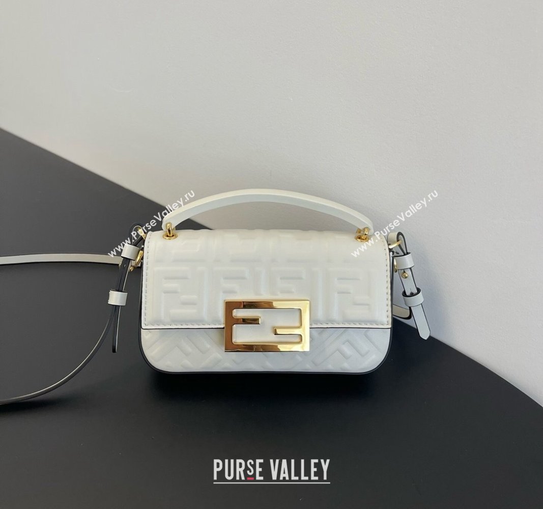 Fendi Baguette Phone Bag in Calf Leather White 2024 (AF-24031101)