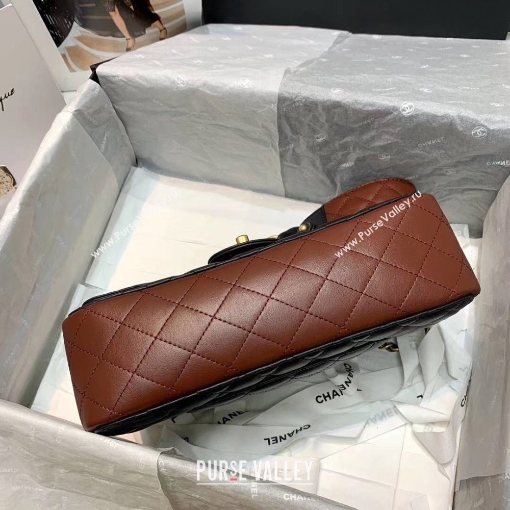 Chanel Quilted Calfskin Flap Bag AS2229 Black/Brown 2020 (JY-20112087)