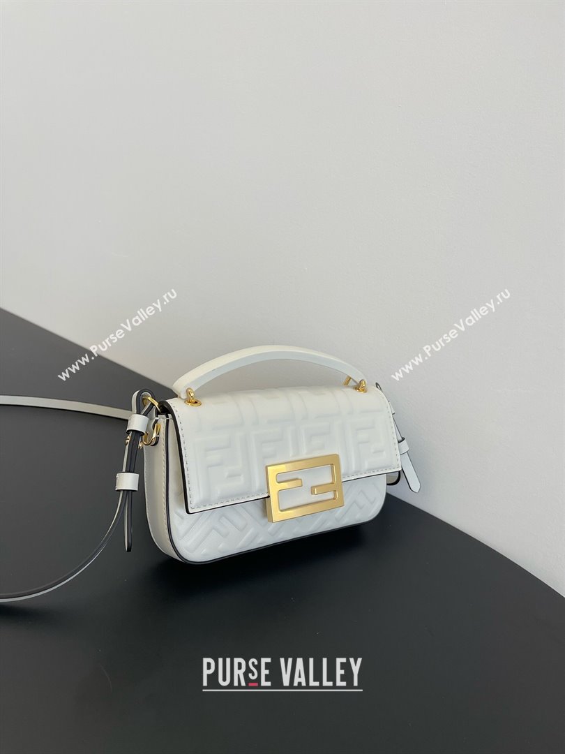 Fendi Baguette Phone Bag in Calf Leather White 2024 (AF-24031101)