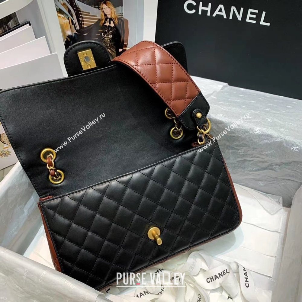 Chanel Quilted Calfskin Flap Bag AS2229 Black/Brown 2020 (JY-20112087)