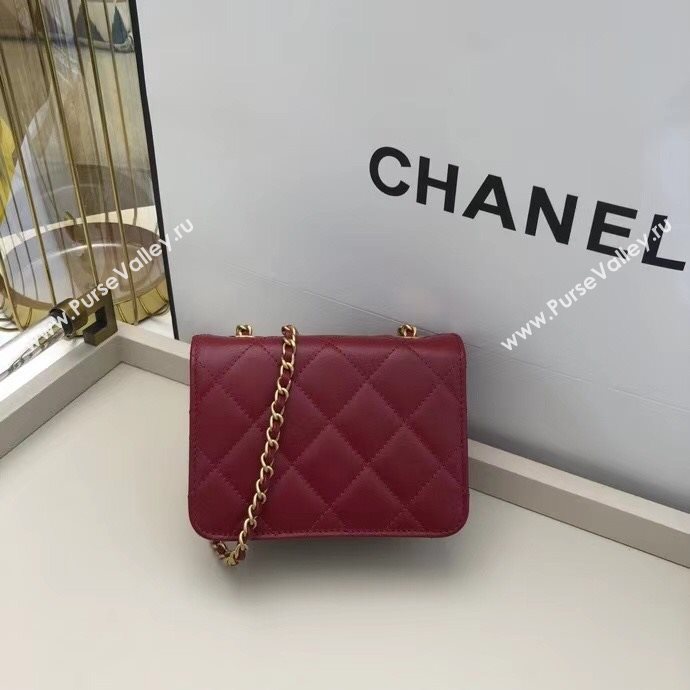 Chanel Quilted Calfskin Resin Stone Small Flap Bag AS2251 Burgundy 2020 TOP (SMJD-20112105)