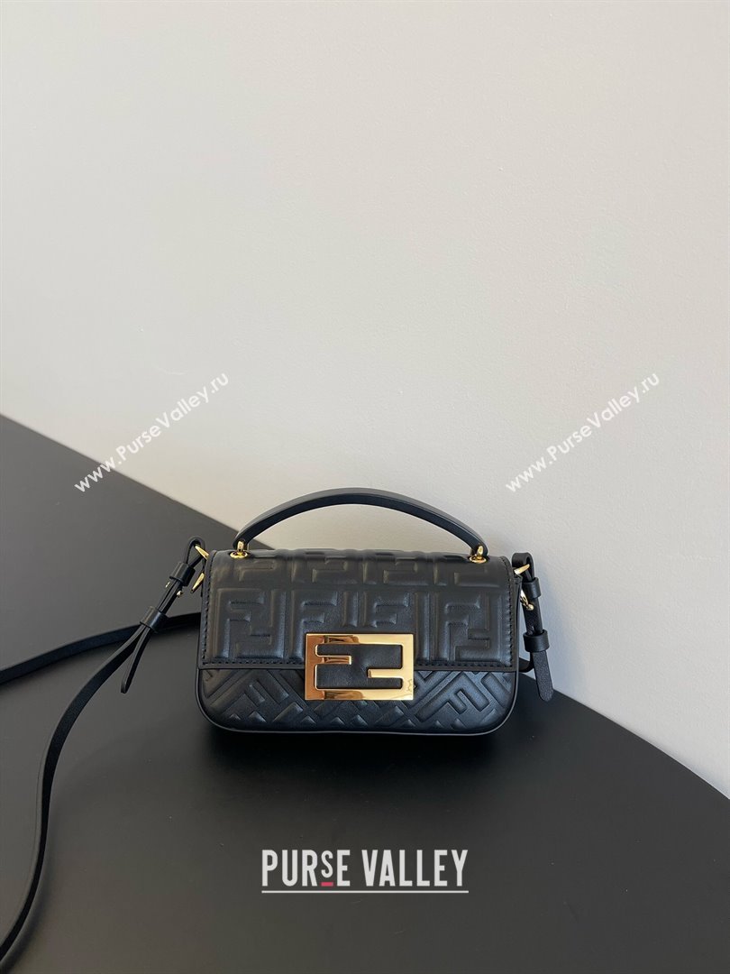 Fendi Baguette Phone Bag in Calf Leather Black 2024 (AF-24031102)