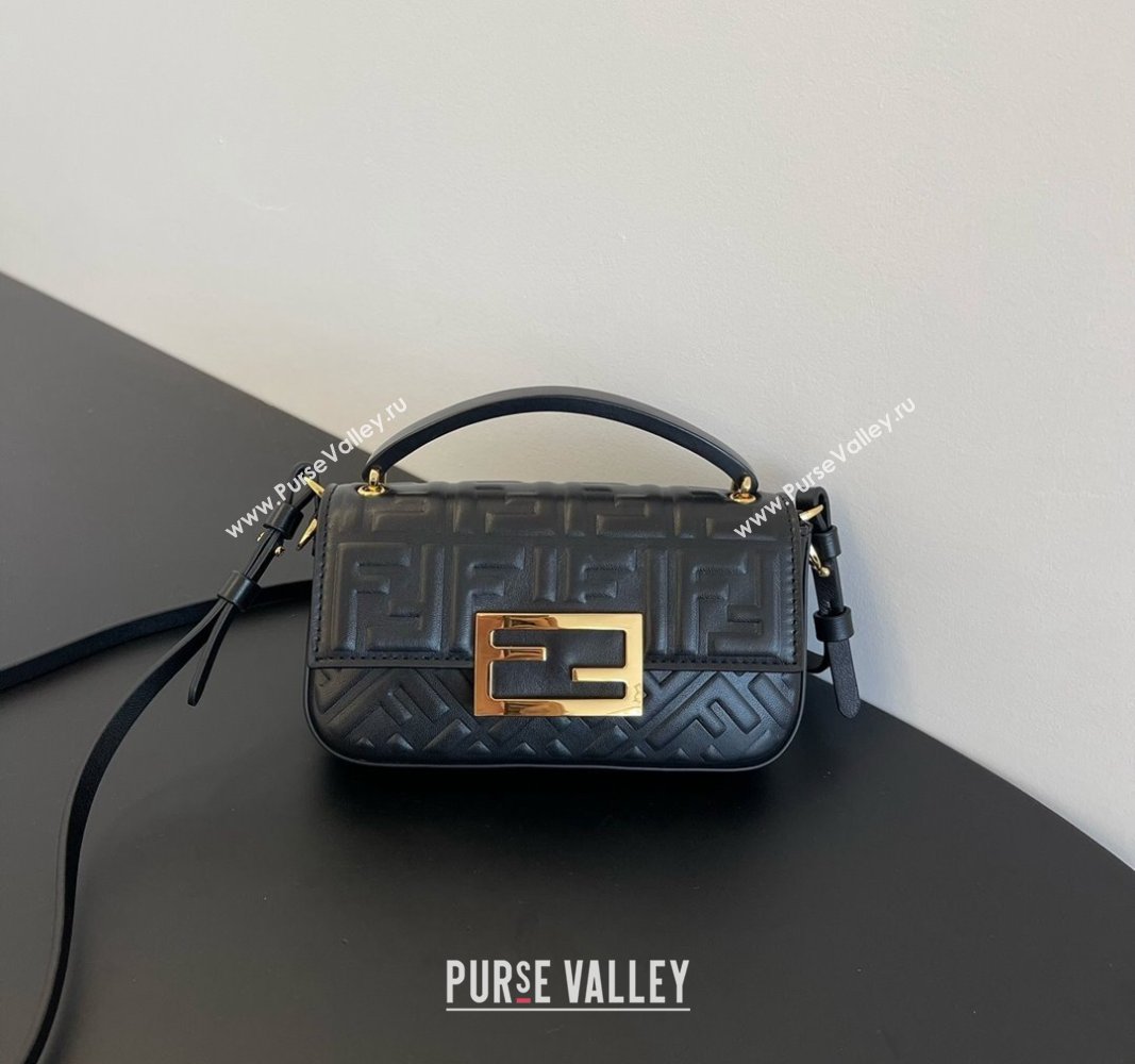 Fendi Baguette Phone Bag in Calf Leather Black 2024 (AF-24031102)