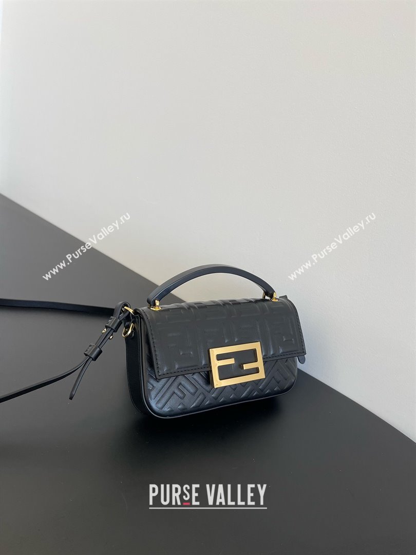 Fendi Baguette Phone Bag in Calf Leather Black 2024 (AF-24031102)