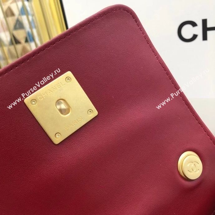 Chanel Quilted Calfskin Resin Stone Small Flap Bag AS2251 Burgundy 2020 TOP (SMJD-20112105)