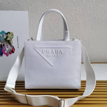 Prada Drill Fabric Tote Bag 1BG382 White 2021 (YZ-21080403)