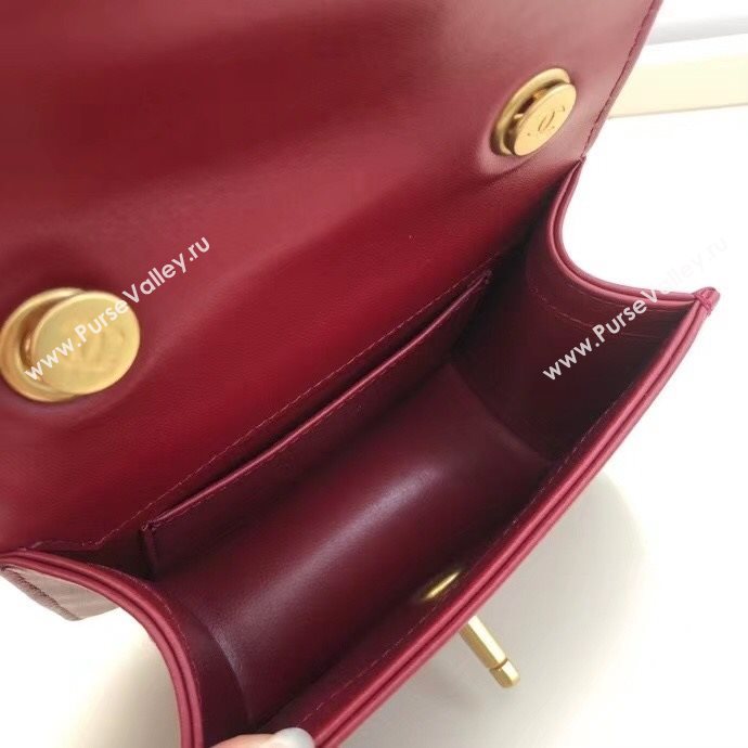 Chanel Quilted Calfskin Resin Stone Small Flap Bag AS2251 Burgundy 2020 TOP (SMJD-20112105)