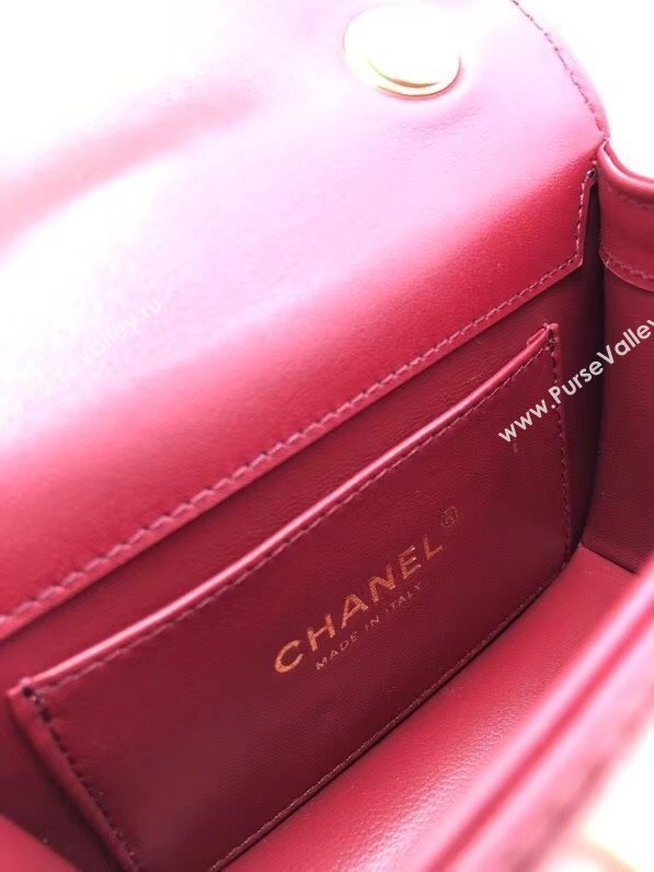 Chanel Quilted Calfskin Resin Stone Small Flap Bag AS2251 Burgundy 2020 TOP (SMJD-20112105)