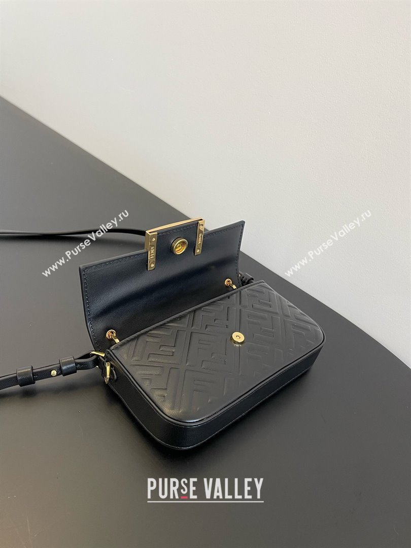 Fendi Baguette Phone Bag in Calf Leather Black 2024 (AF-24031102)