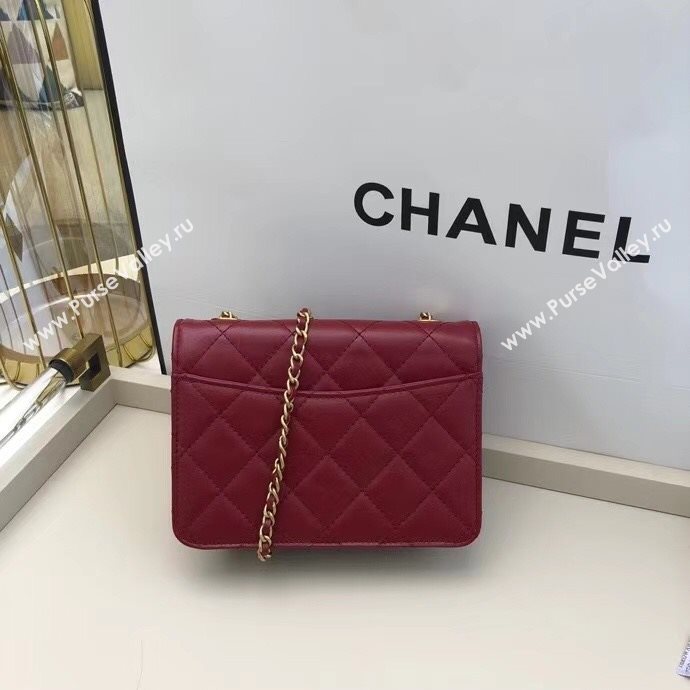 Chanel Quilted Calfskin Resin Stone Flap Bag AS2259 Burgundy 2020 TOP (SMJD-20112106)