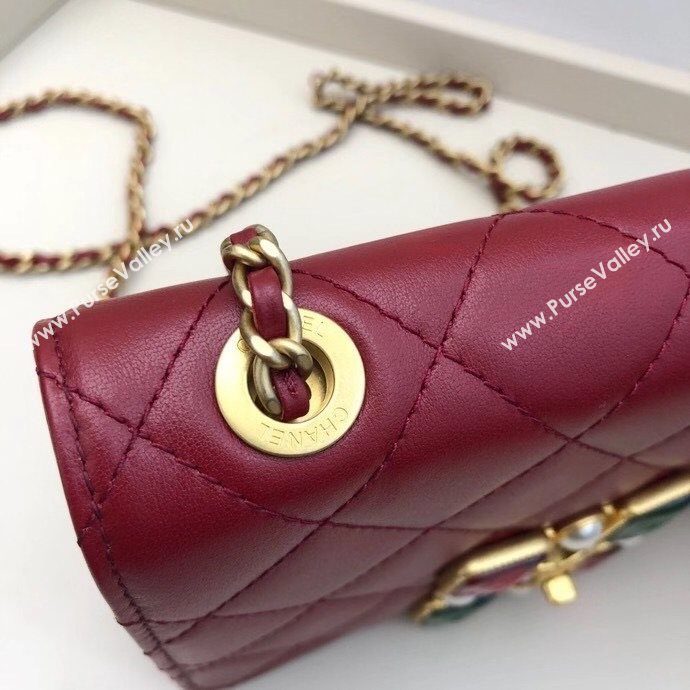 Chanel Quilted Calfskin Resin Stone Flap Bag AS2259 Burgundy 2020 TOP (SMJD-20112106)
