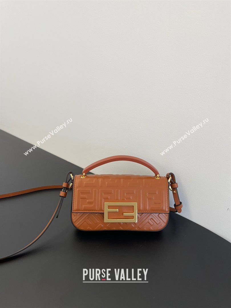 Fendi Baguette Phone Bag in Calf Leather Brown 2024 (AF-24031103)